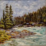 Painting High flow on the Elbow (Framed) Oil on Panel