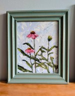 Painting Coneflowers  Oil on Panel