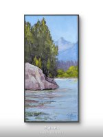 Painting Columbia River (Framed) Oil on Canvas
