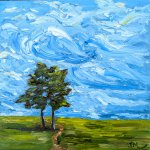 Painting Rain in the forecast Oil on Gallery Wrapped Canvas