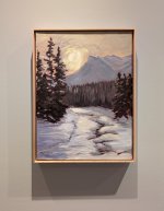 Painting Frozen creek (Framed) Oil on Canvas