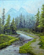 Painting Smoky hike 2 - Commission (framed) Oil on Panel